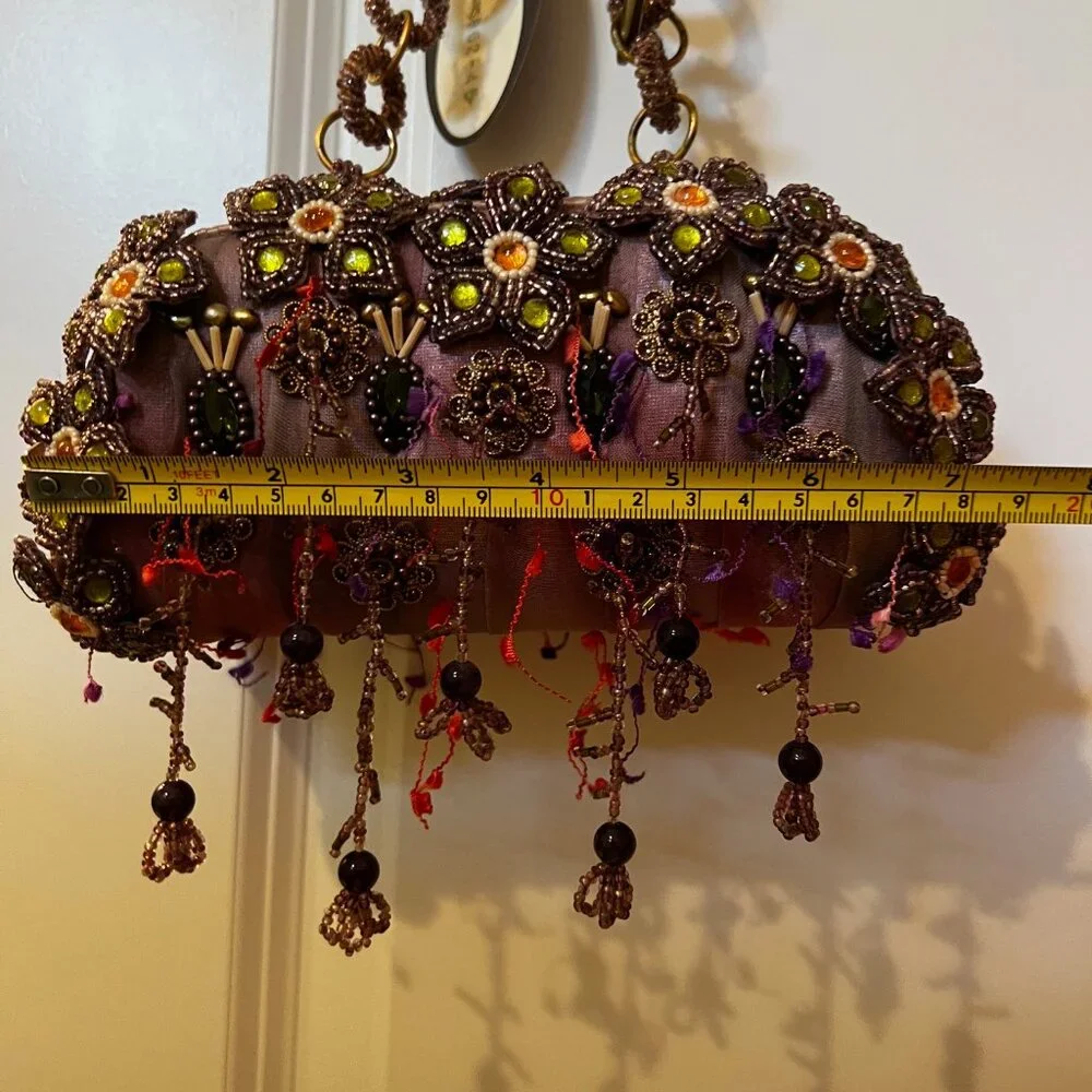 Mary Frances Purple Beaded Clutch - Picture 9 of 9